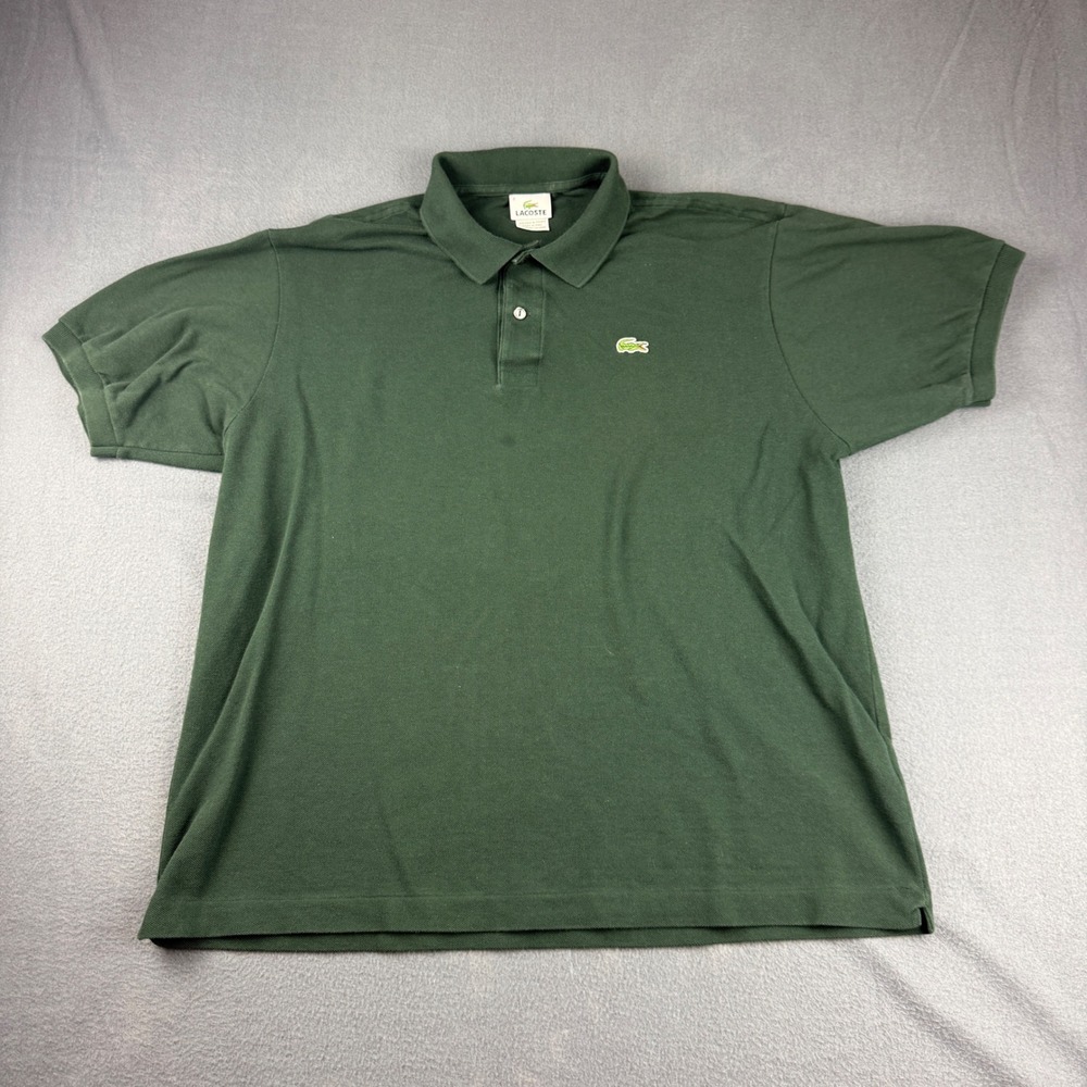 Lacoste Polo Shirt Men's 7 Green Short Sleeve Pique Cotton Classic Fit Logo